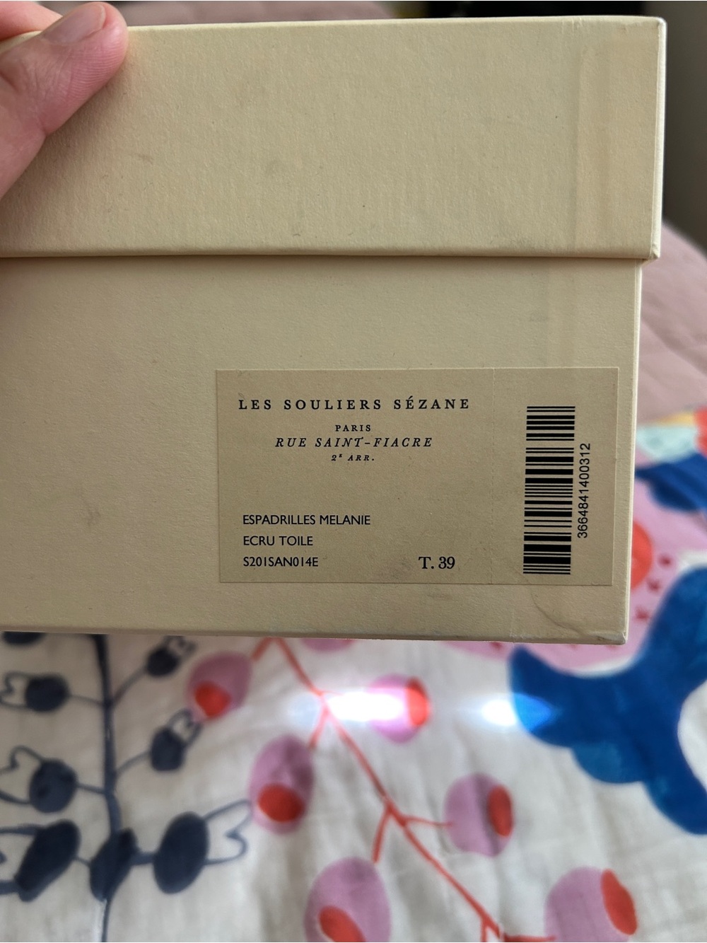 Sezane Canvas Espadrille Wedge Sandals - Cream and Tan - Picture 4 of 13